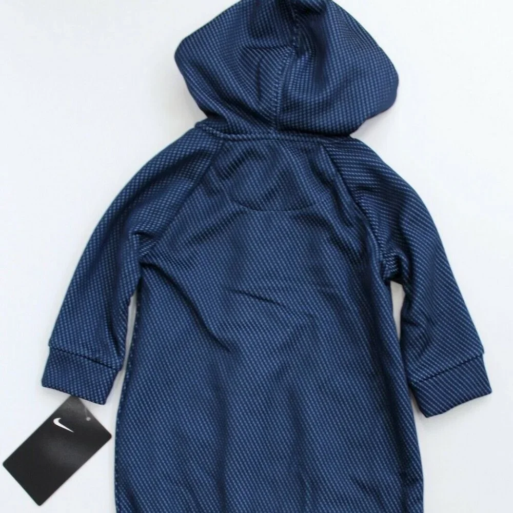 Nike Hooded Zip Fleece Lined Bodysuit Coverall Size 6M